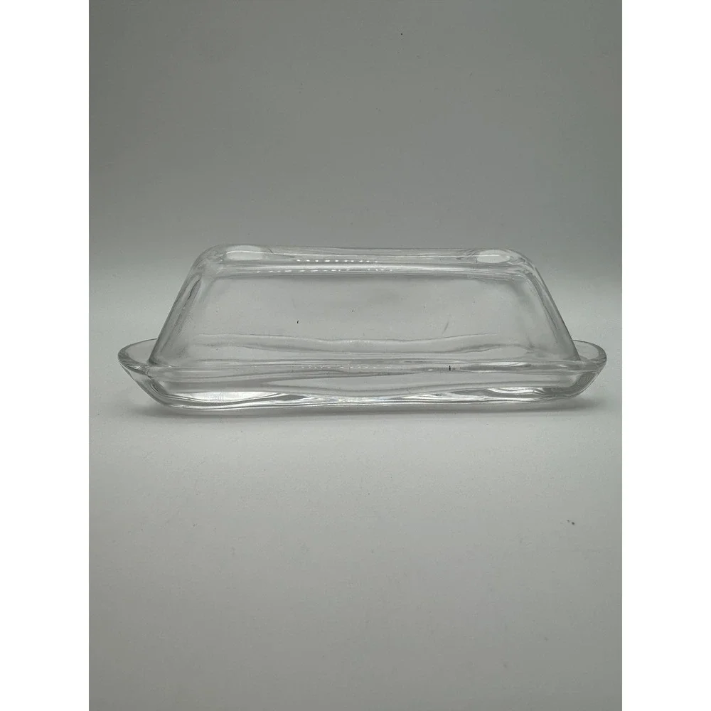 Clear Glass Butter Dish Covered Butter Keeper Rectangular Serving Dish Unbranded